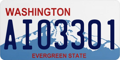 WA license plate AIO3301