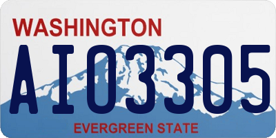 WA license plate AIO3305