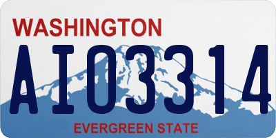WA license plate AIO3314