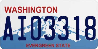 WA license plate AIO3318