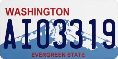 WA license plate AIO3319