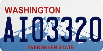 WA license plate AIO3320