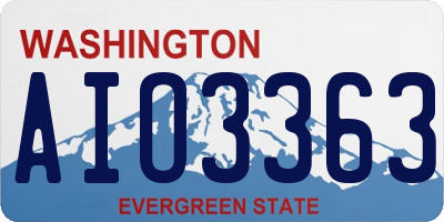 WA license plate AIO3363