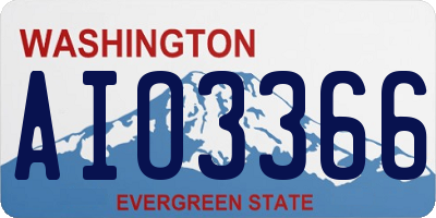 WA license plate AIO3366