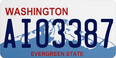 WA license plate AIO3387