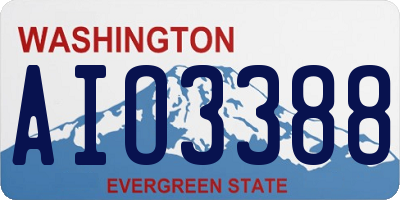 WA license plate AIO3388