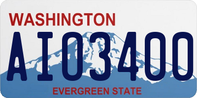 WA license plate AIO3400