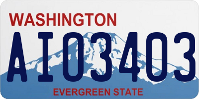 WA license plate AIO3403