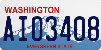 WA license plate AIO3408