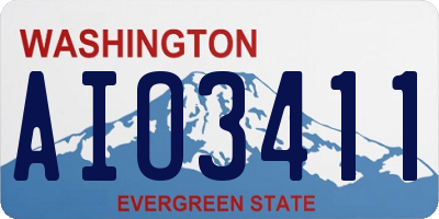 WA license plate AIO3411