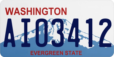 WA license plate AIO3412