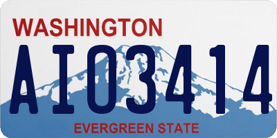 WA license plate AIO3414