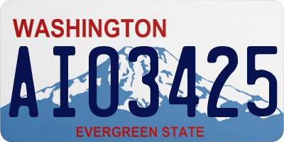 WA license plate AIO3425