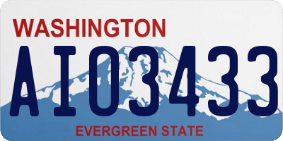 WA license plate AIO3433