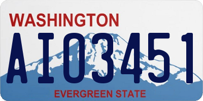 WA license plate AIO3451
