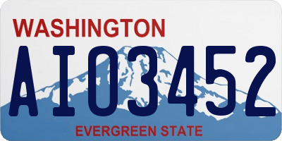 WA license plate AIO3452