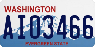 WA license plate AIO3466