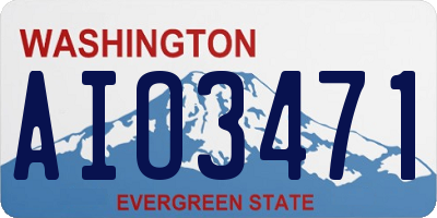 WA license plate AIO3471