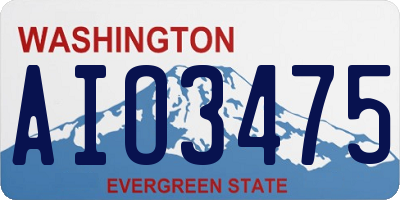 WA license plate AIO3475