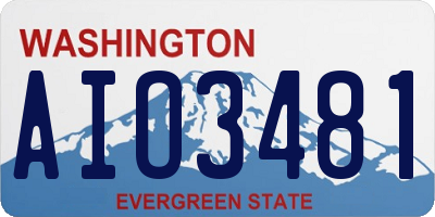 WA license plate AIO3481