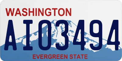 WA license plate AIO3494