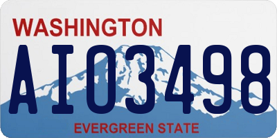 WA license plate AIO3498