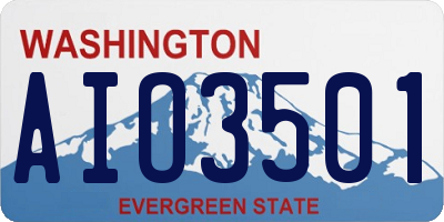 WA license plate AIO3501