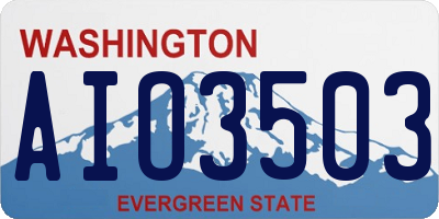 WA license plate AIO3503