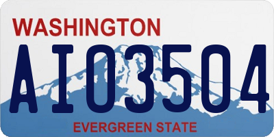 WA license plate AIO3504