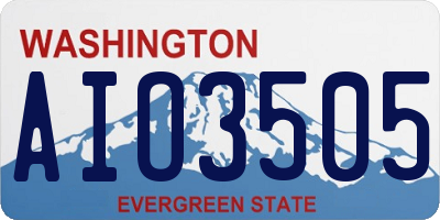WA license plate AIO3505