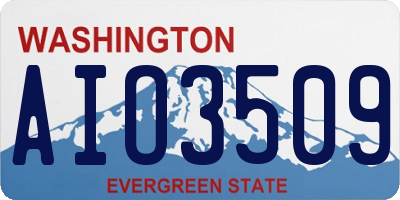 WA license plate AIO3509