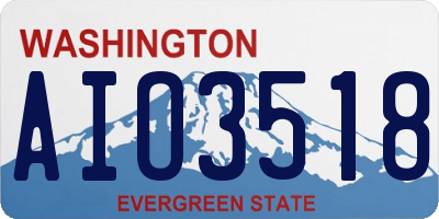 WA license plate AIO3518