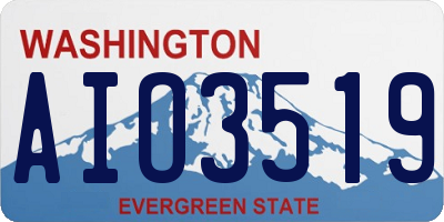 WA license plate AIO3519