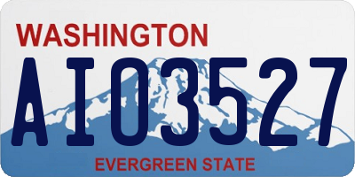 WA license plate AIO3527
