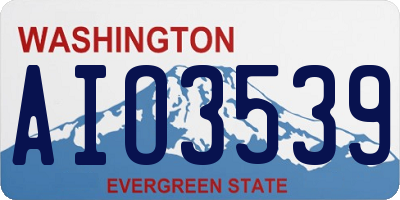 WA license plate AIO3539
