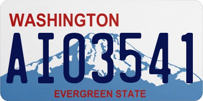WA license plate AIO3541