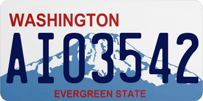 WA license plate AIO3542
