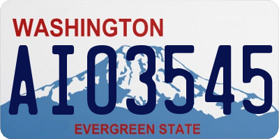 WA license plate AIO3545