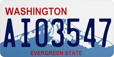 WA license plate AIO3547