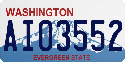 WA license plate AIO3552