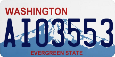 WA license plate AIO3553