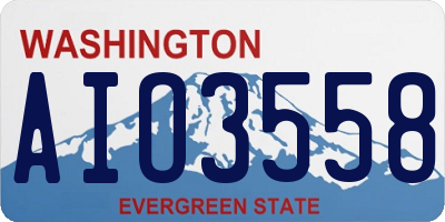 WA license plate AIO3558