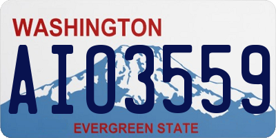 WA license plate AIO3559