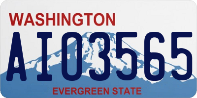 WA license plate AIO3565