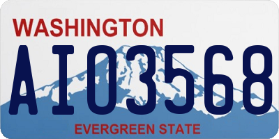 WA license plate AIO3568