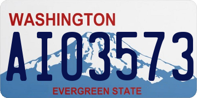 WA license plate AIO3573