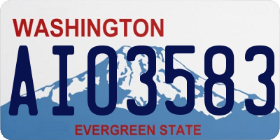 WA license plate AIO3583