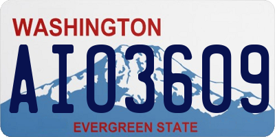 WA license plate AIO3609