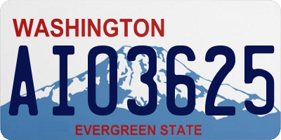 WA license plate AIO3625