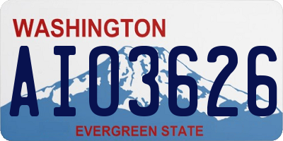 WA license plate AIO3626